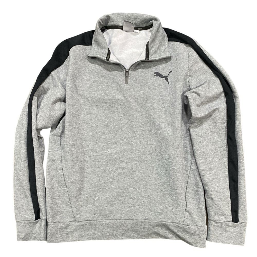 Puma Gray and Black Quarter Zip Pullover Size Large